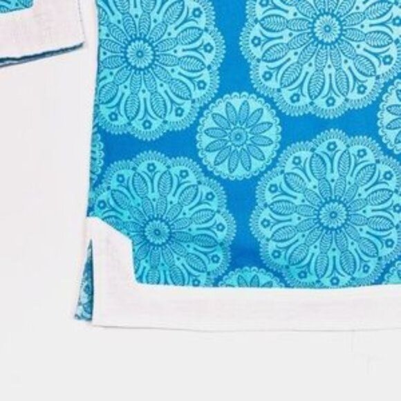 Luciano Dante Floral Rhinestone Beachy Resort Wear Tropical Tunic Size Small - Picture 5 of 12